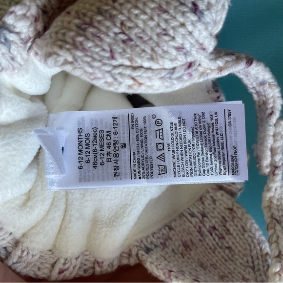 NWT Baby Gap Sherpa Lined Beanie, Rainbow Ivory - Picture 4 of 4